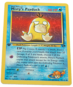 Misty's Psyduck 90/132 Gym Challenge Pokemon Card 1st Edition GAMEFREAK 2000 LP - Image 3