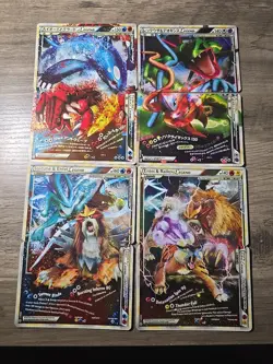 4X Pokemon TCG LEGEND CARDS, RAYQUAZA DEOXYS GROUDON ENTEI SUICUNE RAIKOU KYOGRE - Image 1