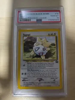 PSA 10 GEM MINT Togepi #30 WOTC Black Star Promo Pokemon Card - Image 1