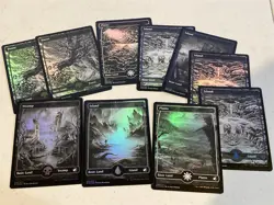 mtg 10 foil full art lands from Midnight Hunt and Crimson Vow - Image 1