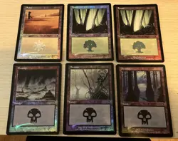 6 FOIL Basic Land Magic MTG 7th edition - Image 1