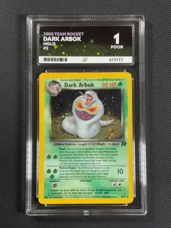 ACE 1 Dark Arbok 2/82 HOLO Pokemon Card WOTC Team Rocket Unlimited Holo Rare - Image 1