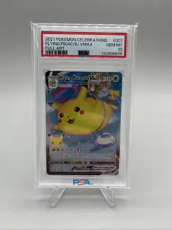 Pokemon Celebrations Flying Pikachu Vmax Full Art PSA 10 #007/025 Tcg 25th - Image 1