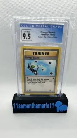 1999 Energy Search Pokemon Fossil 1st Edition CGC 9.5 - Image 1