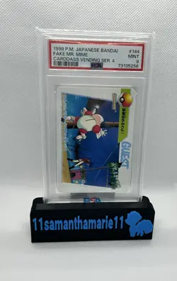 1998 Mr. Mime Pokemon P.M Japanese Bandai Cardass Vending Series 4 PSA 9 - Image 1