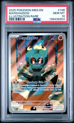 2025 Pokemon Mega Evolutions Marshadow 146/132 Illustration Rare PSA 10 - Image 1