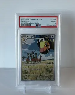 2023 POKEMON PAL EN-PALDEA EVOLVED ILLUSTRATION RARE #228 FARIGIRAF PSA 9 Mint - Image 1
