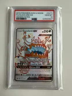 2019 POKEMON SUN & MOON HIDDEN FATES #SV71/SV94 GUZZLORD GX SHINY RARE PSA 10 - Image 4