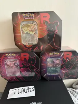 Sealed Pokemon TCG Team Rocket Tins Lot Of 3 (All Arts) - Image 1