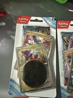 Lot Of 4 Pokemon TCG Stellar Crown Checklane Blister Pack W/Promos & Coins - Image 2