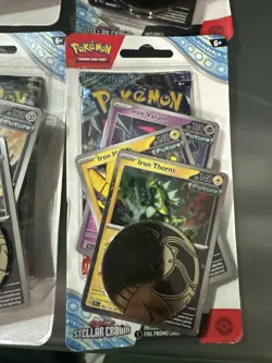 Lot Of 4 Pokemon TCG Stellar Crown Checklane Blister Pack W/Promos & Coins - Image 4