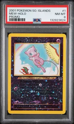 2001 POKEMON SOUTHERN ISLANDS PROMO 1/18 MEW REVERSE HOLO - PSA 8 🌀 SWIRL - Image 1