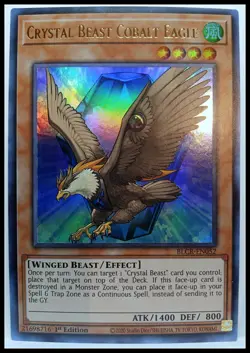 YuGiOh Crystal Revenge Crystal Beast Cobalt Eagle BLCR-EN052 NM/MT Ultra Rare - Image 1