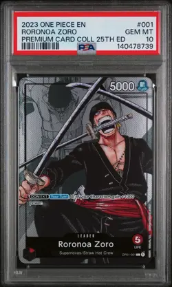 PSA 10 Roronoa Zoro OP01-001 Alt Art One Piece Promo 25th Anniversary Gem Mint - Image 1