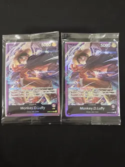 2x Monkey D Luffy OP05-060 Leader Sound Loader Promo One Piece English SEALED - Image 1