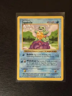 Pokemon Squirrel TCG Base Set Shadowless Common Card 63/102 Lightly Played - Image 1