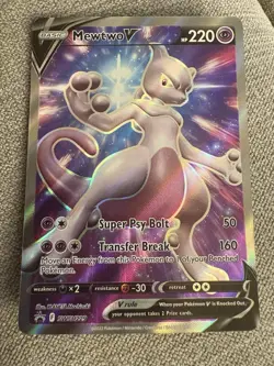 Pokemon TCG Mewtwo v SWSH229 Ultra Rare Black Star Promo Card - Image 1