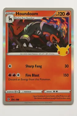 Houndoom Holo Pokemon Card 034/198 Trick or Trade 2025 Stamp Pikachu NM/M - Image 1
