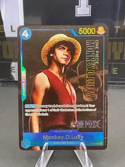 One Piece TCG Monkey D Luffy P-055 Live Action Premium English Card Foil Alt Art - Image 1