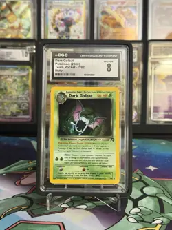 2000 Pokemon Dark Golbat 7/82 Team Rocket Holo Rare Unlimited CGC 8 Card - Image 1