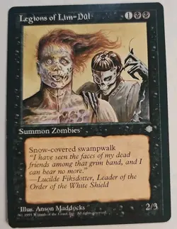 MTG Magic The Gathering Card Legions of Lim-Dul Summon Zombies Black Ice Age - Image 1