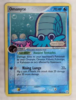 Pokemon Card - Omanyte Legend Maker 60/92 Reverse Holo Stamped Lightly Played - Image 1