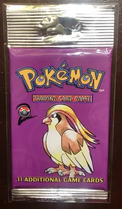 POKEMON BASE SET 2 1999 WOTC SEALED BOOSTER PACK - PIDGEOT ART - LONG CRIMP - Image 1