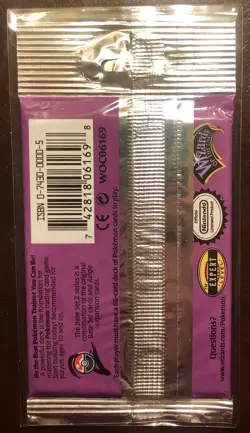 POKEMON BASE SET 2 1999 WOTC SEALED BOOSTER PACK - PIDGEOT ART - LONG CRIMP - Image 2