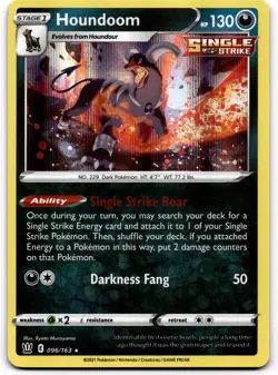 Houndoom Holo Rare SWSH05: Battle Styles 096/163 NM Pokemon - Image 1
