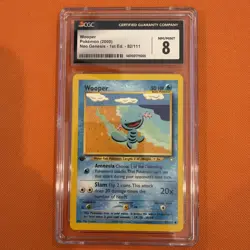 Pokemon TCG Neo Genesis 1st Edition Wooper 82/111 CGC NM/MINT 8 Vintage - Image 1