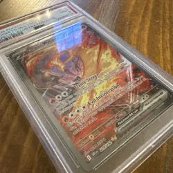 PSA 9 Team Rockets Moltres EX Pokemon TCG Destined Rivals 208/182 - Image 2