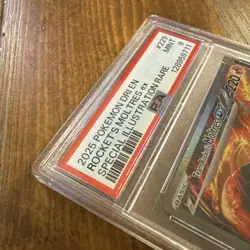 PSA 9 Team Rockets Moltres EX Pokemon TCG Destined Rivals 208/182 - Image 4