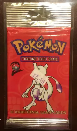 POKEMON BASE SET 2 1999 WOTC SEALED BOOSTER PACK - MEWTWO ART - LONG CRIMP - Image 1