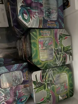Pokemon TCG Paradox Destinies Tin Lot - 2 Walking Wake & 2 Iron Leaves - Sealed - Image 1