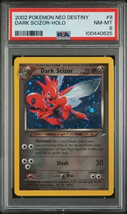 2002 POKEMON NEO DESTINY #9 DARK SCIZOR-HOLO PSA 8 - Image 1