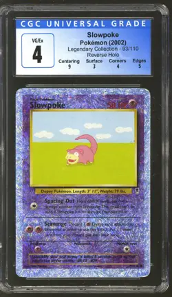 Pokemon Legendary Collection Reverse Holo Foil Slowpoke 93/110 CGC 4 (9 3 4 5) - Image 1