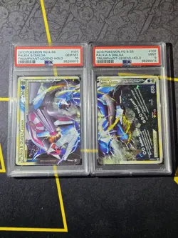 2010 Pokemon #101 #102 Seq SET - Palkia & Dialga Triumphant Legend PSA 10 & 9 - Image 1