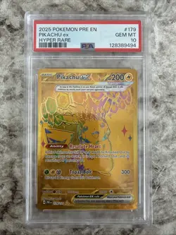 2025 POKEMON PRISMATIC EVOLUTIONS PIKACHU EX 179/131 PSA 10 - Image 1