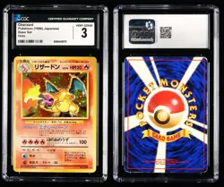 CGC 3 VeryGood 1996 Pokemon JPN Charizard Holo Base set No.006 - Image 3