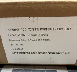 Pokemon Dive Ball Tin Case Sealed H19 Lost Thunder Burning Shadows XY Breakpoint - Image 1