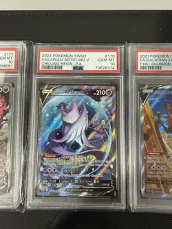 Pokemon TCG Galarian Articuno Zapdos Moltres Set PSA 10 Chilling Reign - Image 4