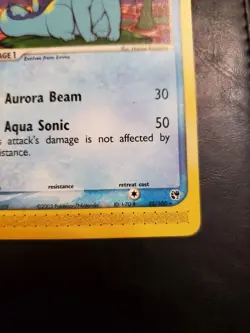 Vaporeon 25/100 Rare EX Sandstorm Pokemon Card MP - Image 3