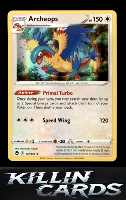 Archeops 147/195 Rare SWSH12: Silver Tempest Pokemon Card NM - Image 1