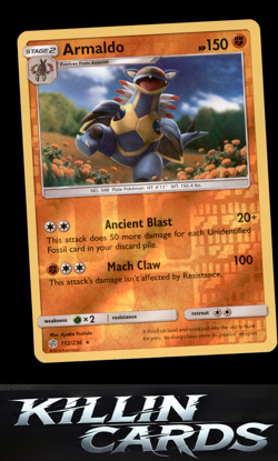 Reverse Holofoil Armaldo 112/236 Pokemon Rare SM - Cosmic Eclipse Card NM - Image 1