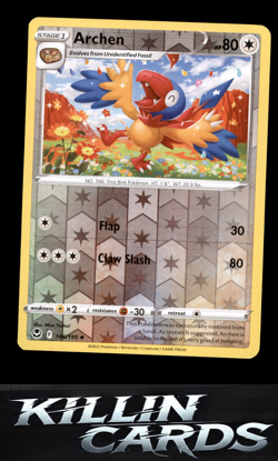 Reverse Holofoil Archen 146/195 Pokemon Uncommon SWSH12: Silver Tempest Card NM - Image 1