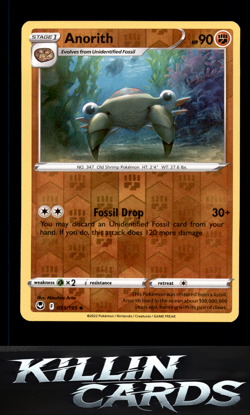 Reverse Holofoil Anorith 095/195 Pokemon Uncommon SWSH12: Silver Tempest Card NM - Image 1