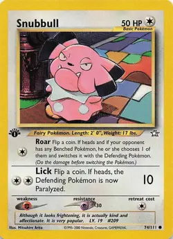 Snubbull 74/111 1st Edition Neo Genesis Pokemon Card - Image 1