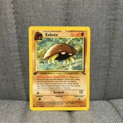 Kabuto 1st Edition Fossil Set Pokemon WOTC TCG Common Card #50/62 LP - Image 1