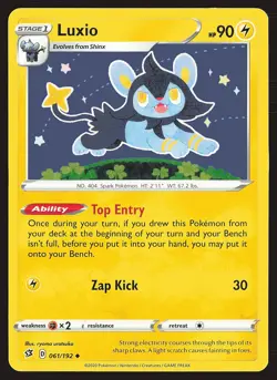 SWSH02: Rebel Clash Luxio #061/192 Uncommon Pokemon Card - Image 1