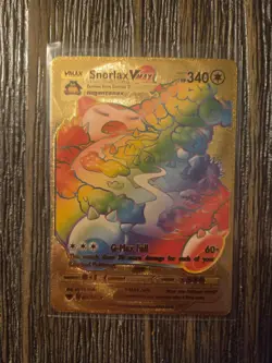 Pokemon Snorlax VMAX (Rainbow) GOLD Foil Fan Art Card - 340 HP - 206/202 - Image 1